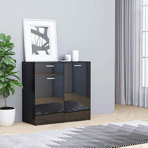 XHCP Credenza, Comodino, Comodino, cassettiera per la casa Soggiorno Camera da Letto Bianco Lucido 80x36x75 cm truciolare