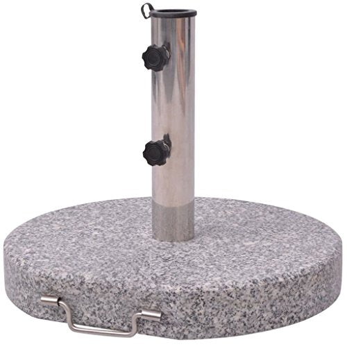 vidaXL Base Porta Ombrellone in Granito Inox Rotonda Attacco Supporto Parasole
