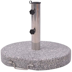 vidaXL Base Porta Ombrellone in Granito Inox Rotonda Attacco Supporto Parasole