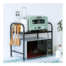 LYM &ripiano di stoccaggio Ripiano da Cucina, ripiano Multifunzione for Forno a microonde Ripiano for Uso Domestico in Acciaio Inossidabile -2 Strati Scaffale di Finitura