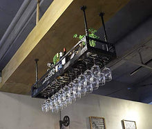 HZWLF Wine Bar Stile Semplice Ferro da Appendere Bicchiere da Vino Cremagliera Decorazione a soffitto Scaffale Bar Conservazione Natale