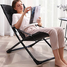 LINGZE Poltrone da Giardino, Sdraio da Giardino, Sdraio da Esterno, Pieghevoli Multiposizione, sedie Relax con Cuscini in Spugna, Nero