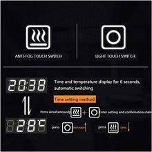 Specchio Rotondo A Muro Controluce LED, Specchio da bagno illuminato a LED a parete, specchio da bagno intelligente a LED, specchio anti-nebbia a parete rotondo con cornice, con tempo e temperatura, p