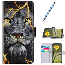 Pelle Portafoglio Cover Compatible with MOTO G7 Custodia Flip Libretto Animale Case Lion,URFEDA PU Cuoio Chiusura Magnetica Case Cover Stile Vani di Carte Coper tura Custodia per MOTO G7 Plus