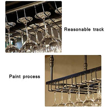 COLiJOL Scaffale per Vino Scaffale per Vino in Stile Semplice Scaffale per Bicchieri da Vino in Ferro da Appendere Scaffale per Decorazione a Soffitto per Bar, Ristoranti,Nero,60 * 35 cm
