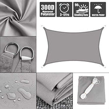 Moboo Tenda da sole per balcone, impermeabile, antivento, PES 420D, 96%, protezione UV per giardino, esterni, quadrata, rettangolare, colore grigio