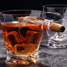 Cakunmik Vetro di Whisky Vecchio Stile, Vetro di Whisky del Sigaro con Supporto di Riposo del Sigaro, Regalo per Gli Uomini, Applicare a Natale, Anno Nuovo, Ringraziamento, Compleanno 4pcs