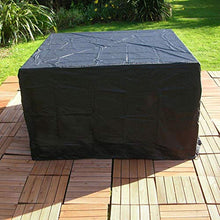 GUODIU Copertura Tavolo Esterno 115x115x70cm Quadrato Copritavolo da Esterno Resistente allo Strappo per Tavolo e Sedie da Esterni, Nero