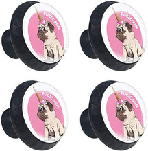 Pugicorn Unicorn Dog Creative Pomelli per Porta Set di 4 Pomelli per Mobili Manopole per Cassetti Cucina Armadio Vetro