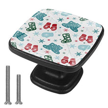 Mittens boots and snowflakes Pomelli per Porta Set di 4 Pomelli per Mobili Manopole per Cassetti Cucina Armadio Vetro
