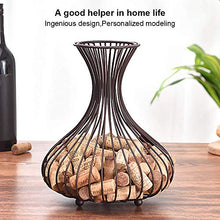 zyl Portabottiglie in Sughero per Vino Tappo in Sughero per Bottiglie retrò Cestello in Metallo Contenitore in Sughero in Ferro Raccoglitore per Ornamento da Cucina Regalo Decorazione Domestica