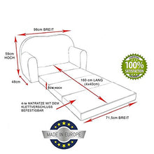 Pro Cosmo K6 Divano Letto da Bambini con Pouf/Poggiapiedi/Cuscino, in Tessuto, Rosso, 168 x 98 x 60 cm