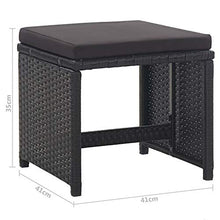Tidyard Set da Pranzo da Giardino 11 pz con Cuscini in Polyrattan Nero,Set da Pranzo Giardino,Set di Mobili,per Balcone, Giardino o Terrazzo