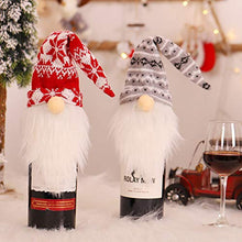 Amosfun 4 Pezzi Copri Bottiglia di Vino di Natale Gnomi Decorazioni per Bottiglie di Vino Forniture per Feste di Natale Gnomi Ripieni Bambole di Santa Elfo