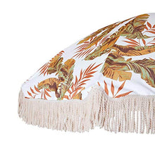 JFFFFWI Ombrellone Rotondo Creativo da 2 m Ombrellone da Esterno Piccolo Ombrellone da Spiaggia con Nappe in Legno con Funzione di inclinazione, Protezione Impermeabile e UV
