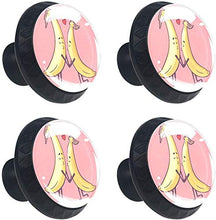 Banana Cartoon Pomelli per Porta Set di 4 Pomelli per Mobili Manopole per Cassetti Cucina Armadio Vetro