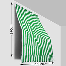 BAKAJI Tenda da Sole Telo Parasole a Righe in HDPE Resistente Protezione UV 90% per Balcone e Veranda Dimensione 150 x 290 cm con Anelli di Aggancio (Verde)