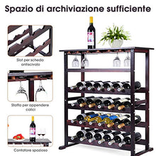 Goplus Portabottiglie Cantinetta Scaffale per Vino Portavino in Legno da 24 Bottiglie 80x41x90,5cm