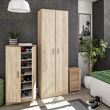 Fores Diseño s.l. Kawai S01 Armadio Multiuso, 58,5X37X180 H cm, Rovere Spazzolato, Melamina, melammina