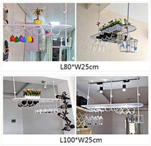 ZLJ Portabottiglie per Vino sospeso in Stile Europeo a soffitto in Stile Europeo Portabottiglie in Ferro Metallico per Bicchieri da Vino Portabicchieri Capovolto Bianco Dimensioni: L60 * L25cm