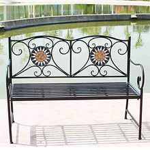 GaoF Panchina da Giardino per terrazza Panchina per Il Tempo Libero da Esterno, panchina da Giardino in ghisa Resistente alle intemperie e antiruggine, panchina Decorativa a 2 posti con Schienale e