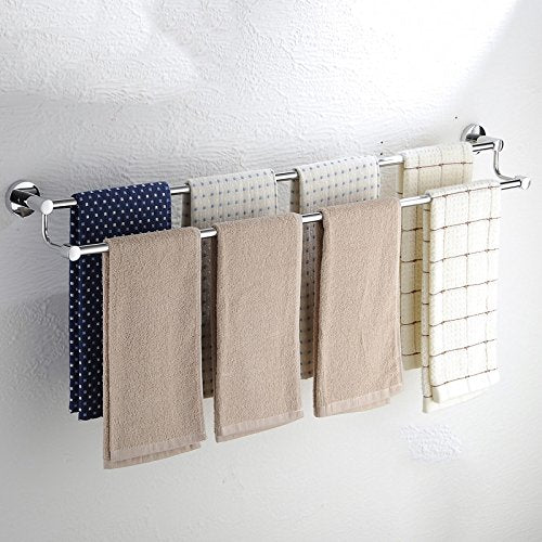 MBYW Portasciugamani Moderno Minimalista Portasciugamani Elegante per Il Bagno di Moda Portasciugamani in Acciaio Inox con punzonatura Gratuita/Lunga Barra Doppia da Bagno/portasciugamani
