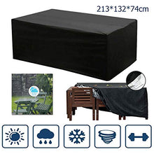 Xinxiu, copertura impermeabile 210D per mobili da giardino, resistente in rattan, copertura per tavolo e sedie, divano, 213 x 132 x 74 cm