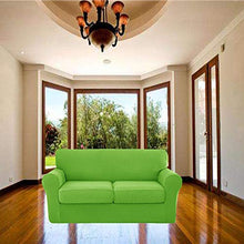Orumrud Corpridivano Elasticizzato con Copricuscino Separato, Copridivano 2 Posti con 2 Copricuscini per Soggiorno, per Proteggere Il Divano (Color : Glass Green)