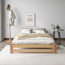 WGYDREAM Letto Base Solida della Rete Struttura del Letto in Legno Letto Futon con Testiera E Rete A Doghe Struttura Letto Singolo Facile Montaggio Naturale ， 200x140cm