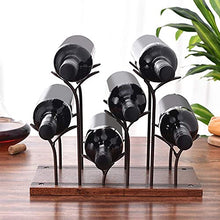 HERCHR Portabottiglie per Vino da banco, espositore per portabottiglie in Legno con 6 Bottiglie per Cucina, Bar, Cantina per Vini, Armadio per dispensa(Bronzo)