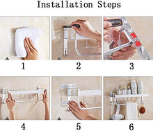 AINIYF Bagno Bagno Doccia Mensola Organizzatore Parete Punch-Free Alluminio dello Spazio 2 Tiers Torre Rack, 3 Formati (Dimensioni: 40x13x18cm)