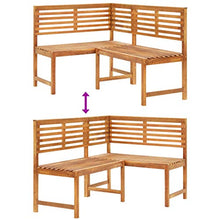 FAMIROSA Panca da Giardino ad Angolo 140 cm Legno Massello Acacia