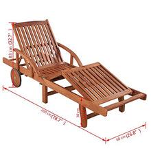 Tidyard Lettini da Giardino, Lettino Prendisole in Legno Massello di Acacia 200x68x83 cm