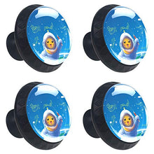 Set di 4 maniglie rotonde per armadio da cucina, credenza, cassettiera, cassettiera, con viti, per cucina, comò, armadietto, bagno, armadio, cartone animato, astronauta terra