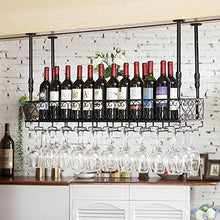 Lefuyan Home Kitchen Ajustable Vino Vetro Rack, Porta Calici da Sottopensile Metallo con Sistema di Asciugatura ad Aria 80x25cm,Nero