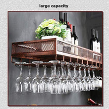MFLASMF Bar Counter Floating Shelves Wine Rack Wall Rack, Bottle And Glass Rack, Antique Wine Rack, Loft Vintage Wall Rack Storage Rack,Brass,60X35CM