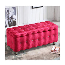 Pouf Panca Ottomana Stoccaggio Ottomano Bench Poggiapiedi Trapuntato in Tessuto Imbottito Scarpe Panca Living Room Divano Banco Bedroom End Sgabello Poggiapiedi con Ascensore Top
