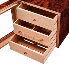 Gymqian Humidors Office Mini Scatola Di Cigari Portatile Portatile Sigaro Sigaro Piano Vernice Cabinet Cedar Legno Materiale in Legno classico/Rot / 24x24x24cm