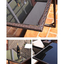 HLZY Tavolo in Vimini in Rattan mobili in Patio e Set Sedia, Patio Mobili da Giardino Tavolo e sedie Set Set di Vetro Top Tavolino da caffè Patio Set da tavolino da caffè Patio