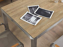 Beliani Set di Tavolo Grigio HPL Simil Legno 180 cm e 6 Sedie Tessuto Grigio GROSSETO