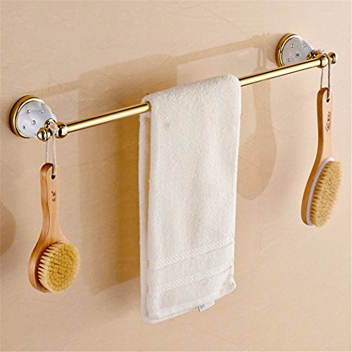 MBYW Portasciugamani Alto carico Portasciugamani da Bagno Portasciugamani da Bagno a Barra Singola Perforato in Acciaio Inossidabile con Borchie in Ceramica con Borchie, Oro, 70 cm (27,5 Pollici)