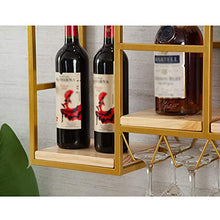 AMBH A Parete Wine Rack Shelf Stile Europeo | Bottiglia di Vino cremagliera in Ferro | Holder Calice | Ristorante Wine Glass Rack L110 × H60 × W20CM N20.02.15 (Color : Black)