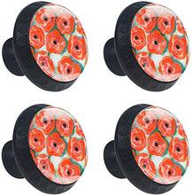 Flowers Floral Nature Wildlife Pomelli per Porta Set di 4 Pomelli per Mobili Manopole per Cassetti Cucina Armadio Vetro