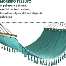 Luxurygarden Amaca da Giardino per Esterno, Moderna Design Macrame, Verde Acqua in Cotone e Poliestere | 200x100h