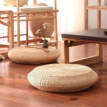 WWZL Cuscino Tatami Pouf Rotondo Cuscini Portatili Tappetino Yoga Morbido da Meditazione in Paglia, Decorazione Finestra del Pavimento Spessore 11 cm, Diametro,50cm