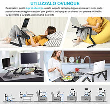 Nestling® Portable Laptop Desk Pc Sofa Stand Air Space Desk Supporto per Laptop Tavolo Pieghevole Tavolo per Laptop con Vassoio per Mouse Rimovibile e Barra Antiscivolo