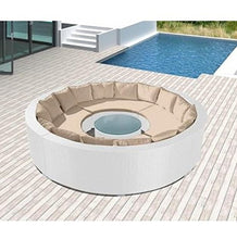 Bagno Italia Divano Rotondo scomponibile Nero Beige 10 posti tavolino Vetro Esterni Piscina I