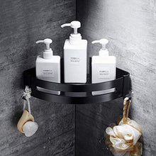DONGLU mensole Bagno Scaffale Triangolare Bagno Spazio Nero Scaffale Angolare in Alluminio Scaffale per Pugno Gratuito Portabottiglie per Spezie da Cucina