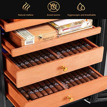 Costante Di Temperatura E Umidità Sigaro Armadi Legno Di Cedro Cigar Armadi Nude Nazionale Cigar Armadi Soggiorno Ufficio Cigar Armadi Cigar Box 4 Strati 70L ( Color : Black , Size : 45*52.5*72.5cm )