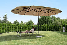 Sekey® Ombrello con Doppio Top in Ombrello Parasole da Esterno da Giardino Ø 460 cm x 270 cm Protezione Solare UV50+ Taupe